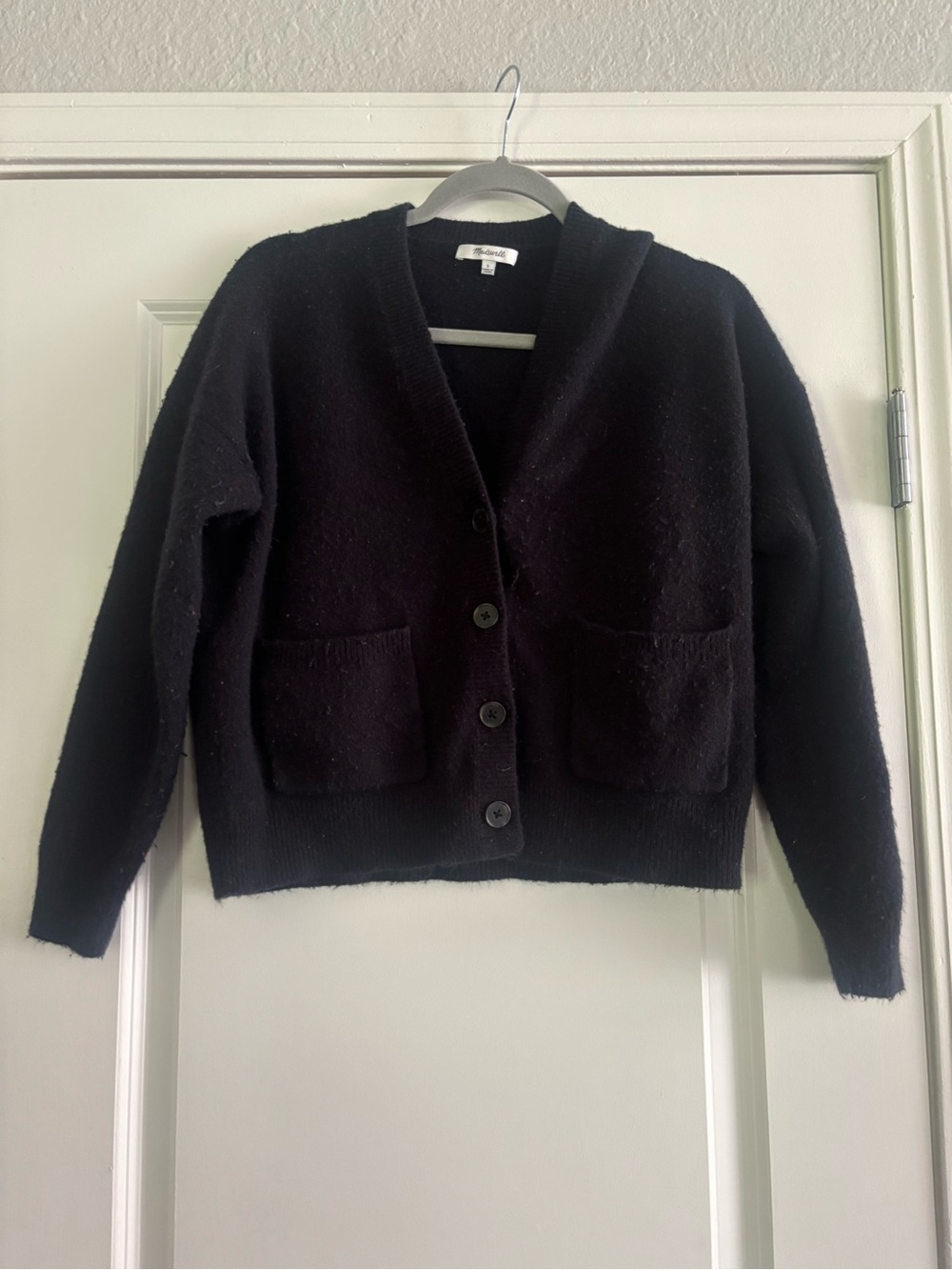 Madewell Black V-Neck Button Cardigan Sweater Womens Size Small